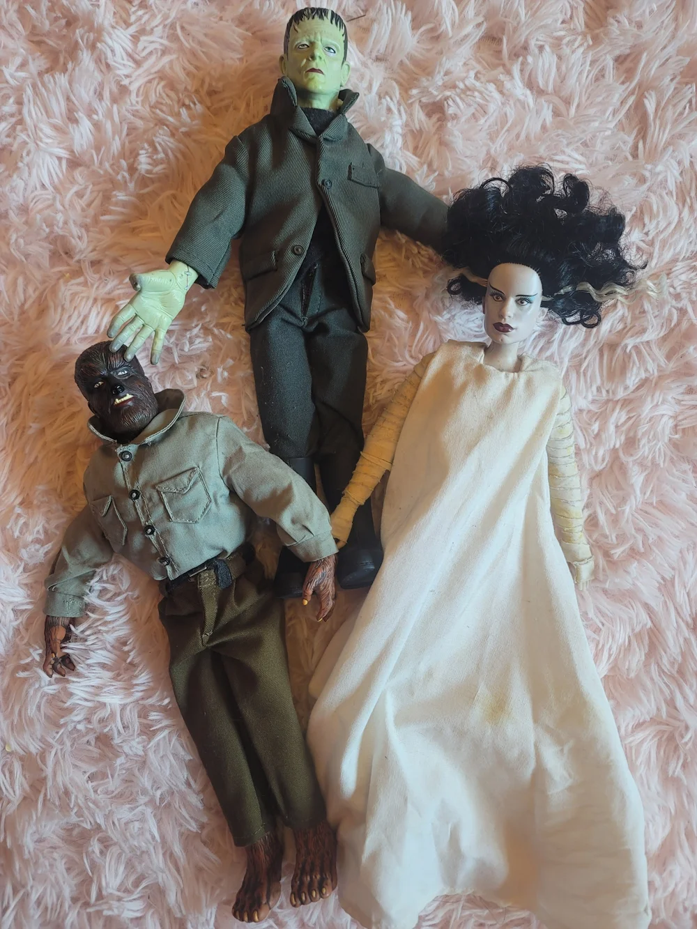 Unboxed Set Of 3 Universal Monsters- Frankenstein Bride Of Frankenstein Wolfman